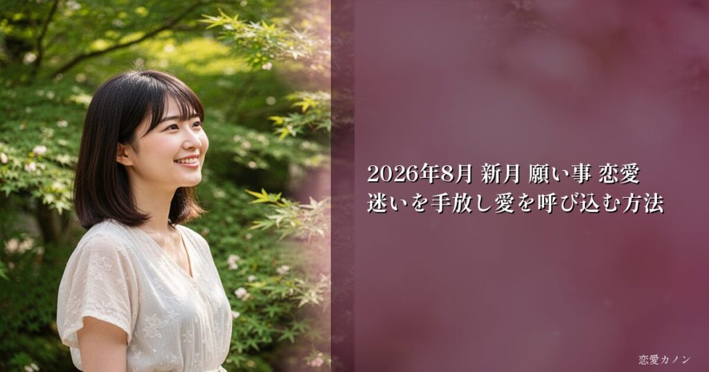 2026年8月 新月 願い事 恋愛|迷いを手放し愛を呼び込む方法