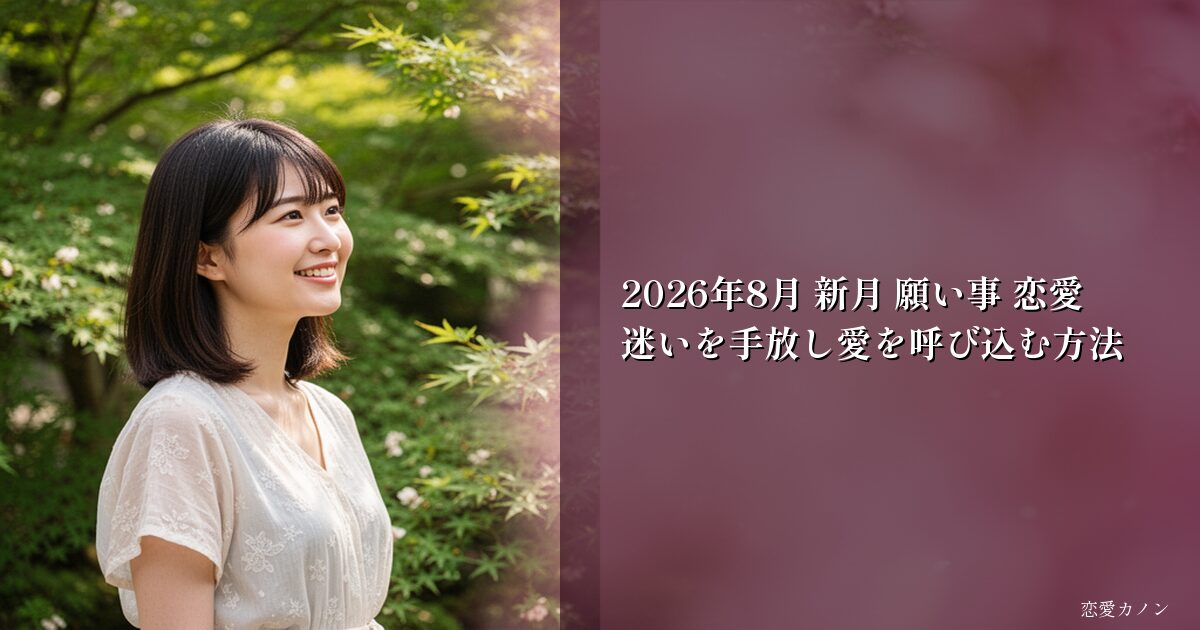 2026年8月 新月 願い事 恋愛|迷いを手放し愛を呼び込む方法