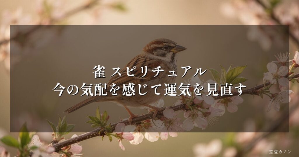 雀 スピリチュアル｜今の気配を感じて運気を見直す