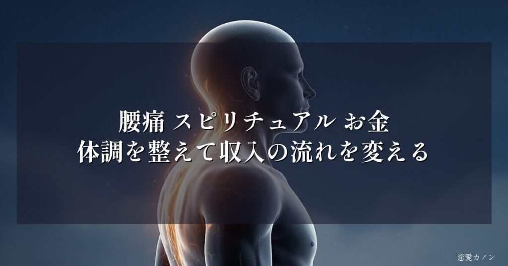 腰痛 スピリチュアル お金｜体調を整えて収入の流れを変える