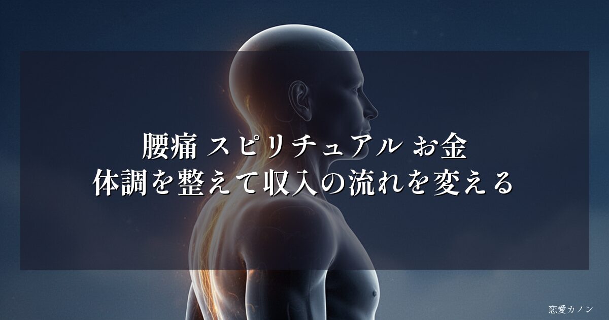 腰痛 スピリチュアル お金｜体調を整えて収入の流れを変える