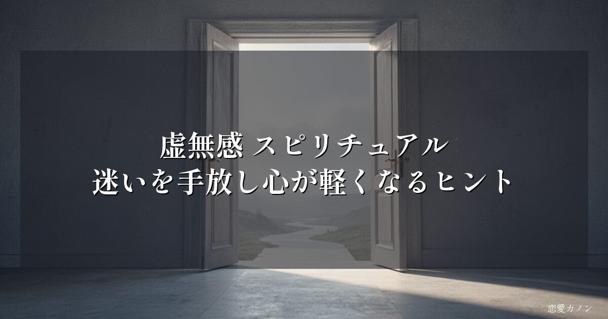 虚無感 スピリチュアル｜迷いを手放し心が軽くなるヒント