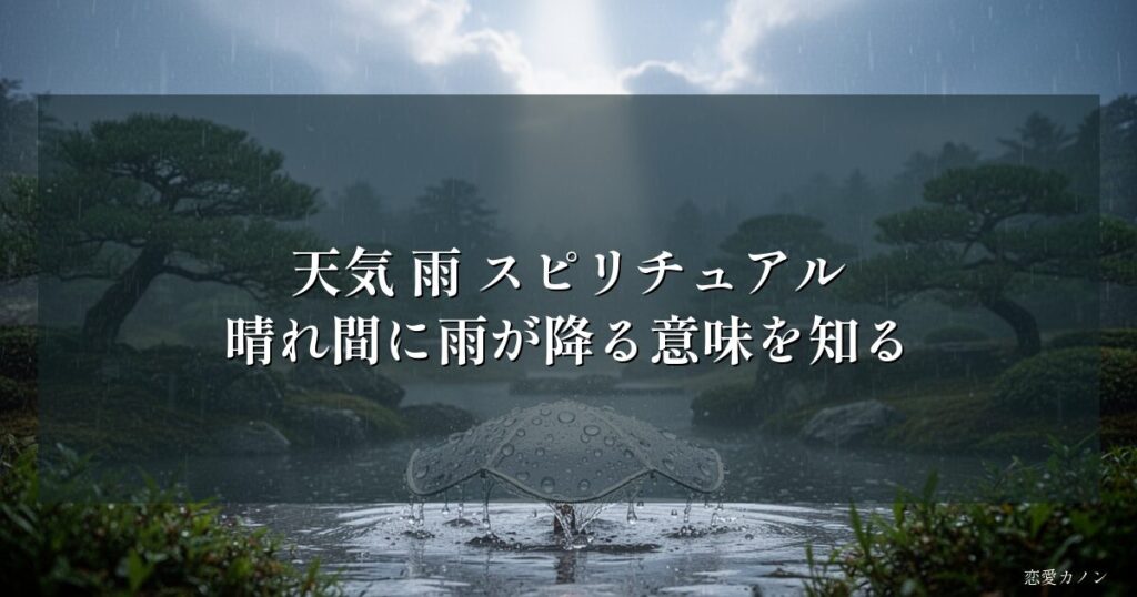 天気 雨 スピリチュアル｜晴れ間に雨が降る意味を知る