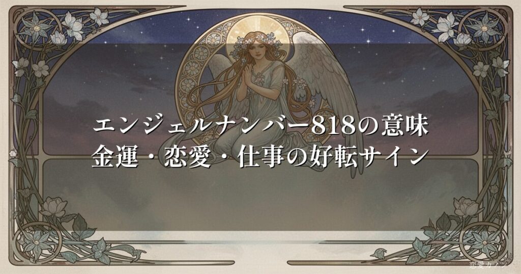 エンジェルナンバー818の意味|金運・恋愛・仕事の好転サイン