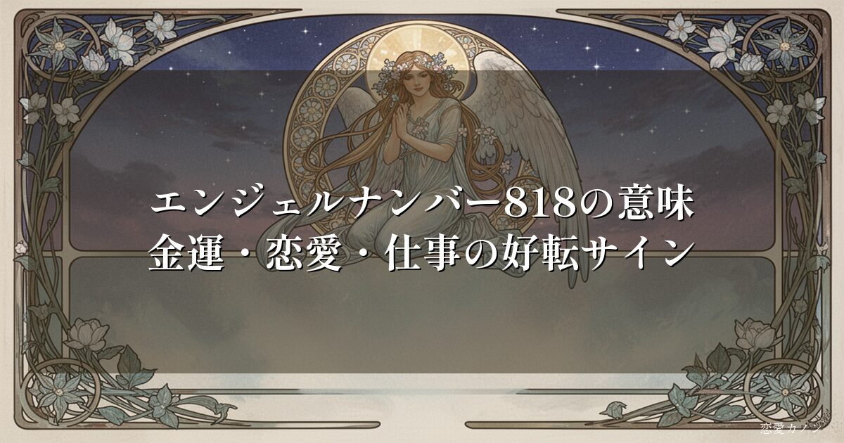 エンジェルナンバー818の意味|金運・恋愛・仕事の好転サイン