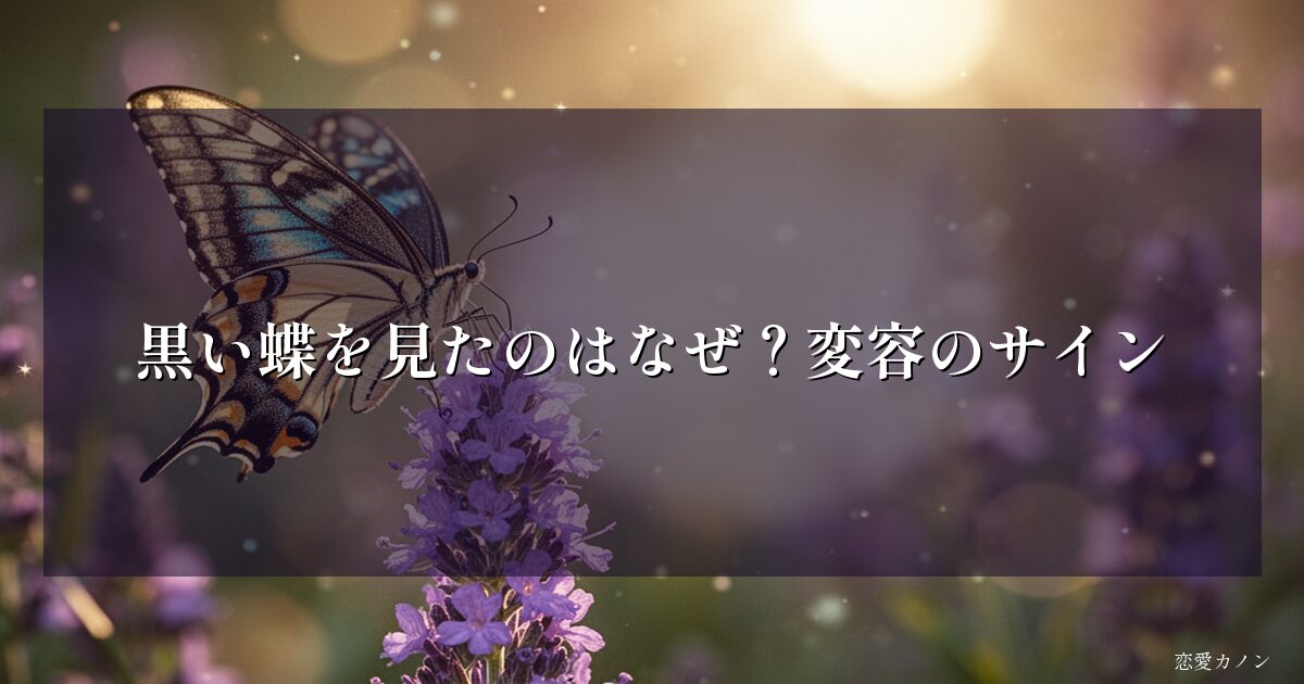 黒い蝶を見たのはなぜ?変容のサイン