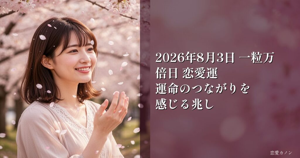 2026年8月3日 一粒万倍日 恋愛運|運命のつながりを感じる兆し