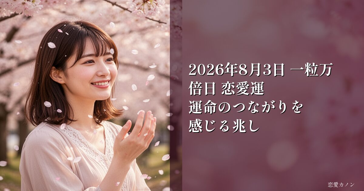 2026年8月3日 一粒万倍日 恋愛運|運命のつながりを感じる兆し