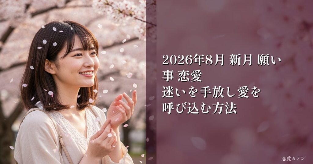 2026年8月 新月 願い事 恋愛|迷いを手放し愛を呼び込む方法