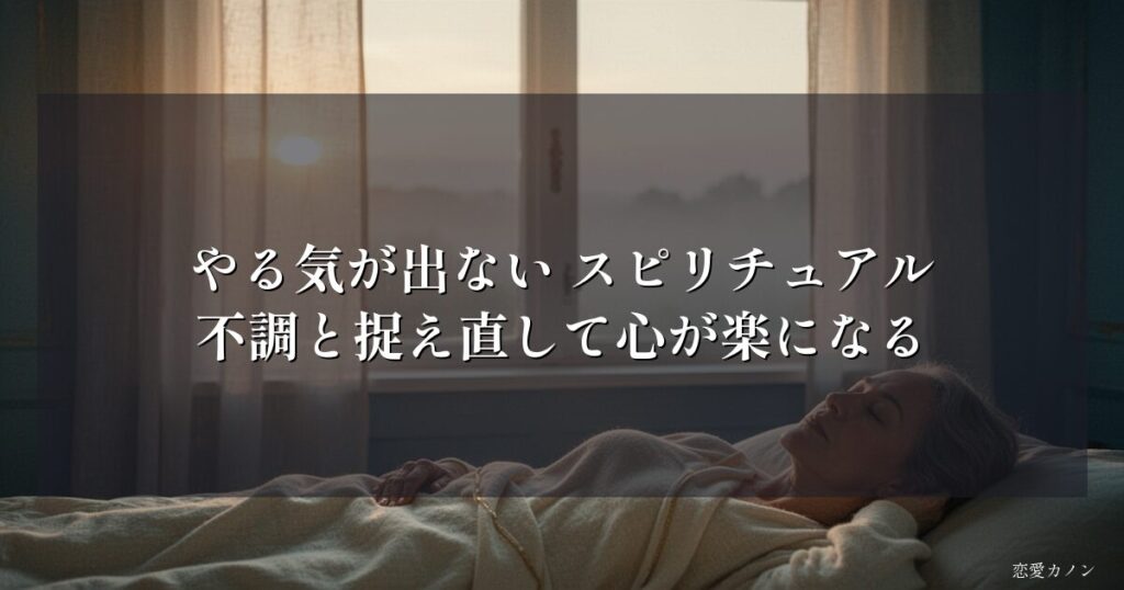 やる気が出ない スピリチュアル｜不調と捉え直して心が楽になる