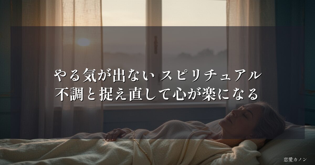 やる気が出ない スピリチュアル|不調と捉え直して心が楽になる