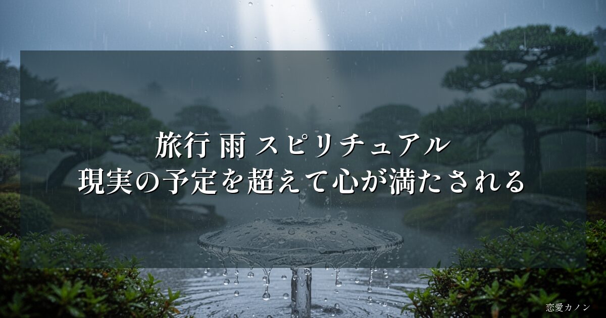 旅行 雨 スピリチュアル|現実の予定を超えて心が満たされる