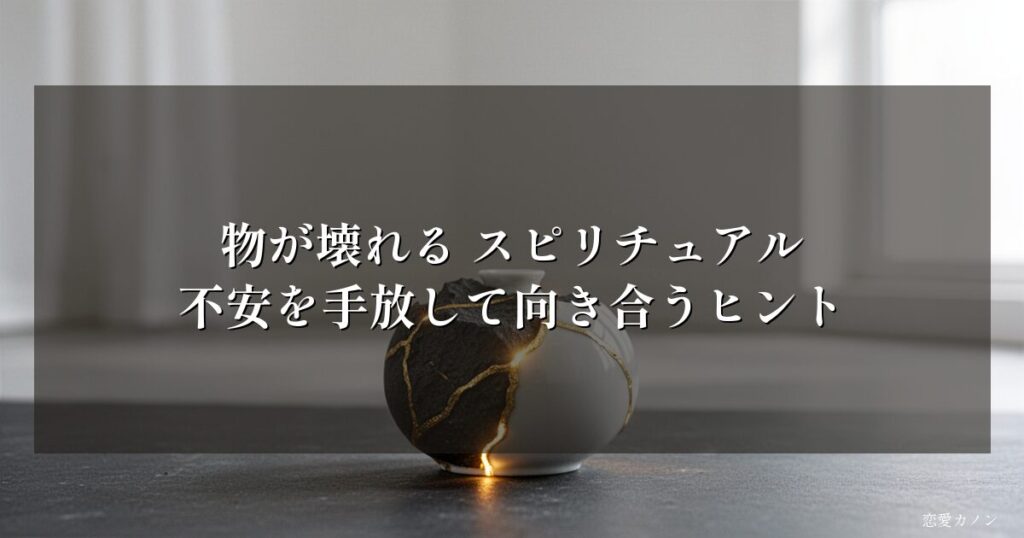 物が壊れる スピリチュアル｜不安を手放して向き合うヒント