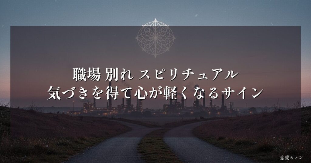 職場 別れ スピリチュアル|気づきを得て心が軽くなるサイン