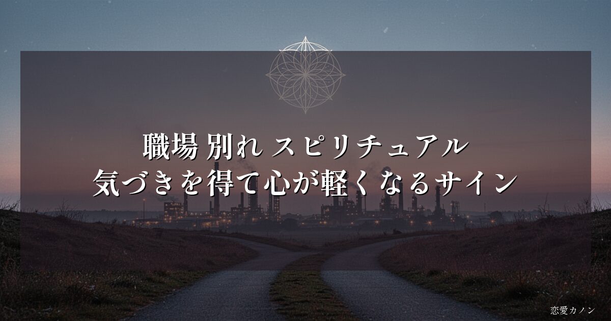 職場 別れ スピリチュアル|気づきを得て心が軽くなるサイン