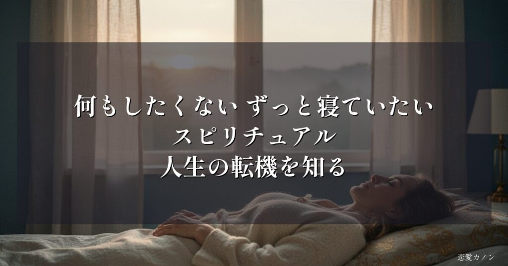 何もしたくない ずっと寝ていたい スピリチュアル|人生の転機を知る