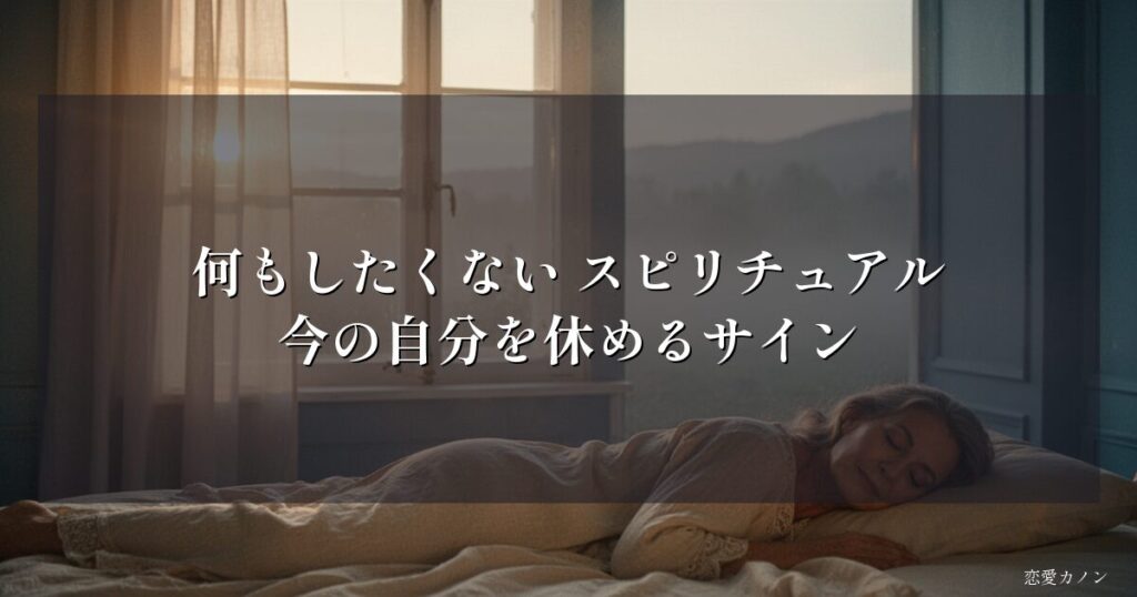 何もしたくない スピリチュアル|今の自分を休めるサイン