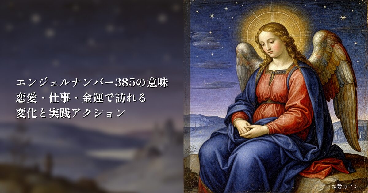 エンジェルナンバー385の意味|恋愛・仕事・金運で訪れる変化と実践アクション